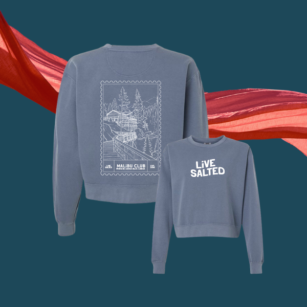 Mid-Length Blue Malibu Crewneck