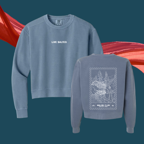 Malibu Retreat Mid-Length Crewneck — Blue Jean