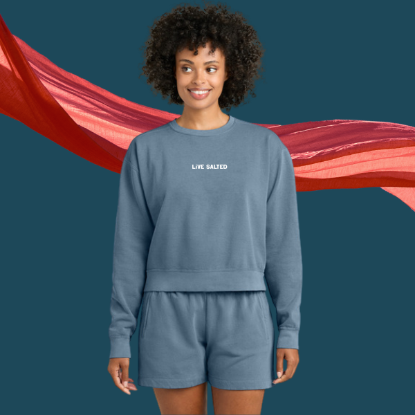 Malibu Retreat Mid-Length Crewneck — Blue Jean