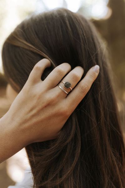 Silver 'Salt' Stacking Ring