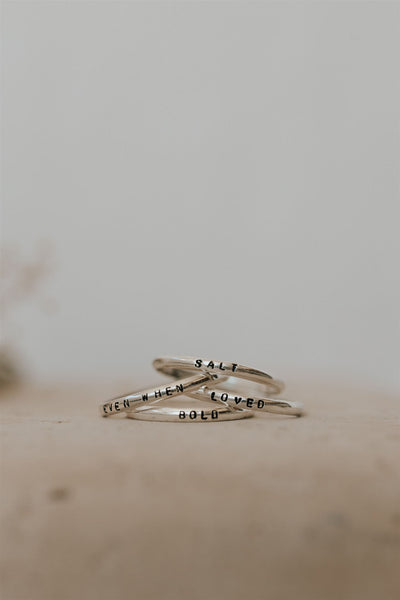 Silver 'Salt' Stacking Ring